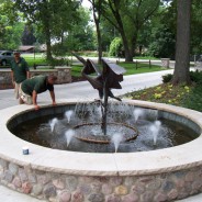 Bronze Heron Fountain Sculpture