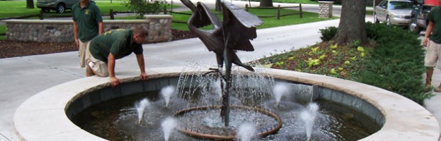 Bronze Heron Fountain Sculpture