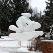 Rocking Rabbit Snow Sculpture